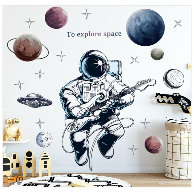 Astronaut Wall Stickers For Kids Room Nursery Kindergarten Decor Art Remvable Pvc Tile Decals