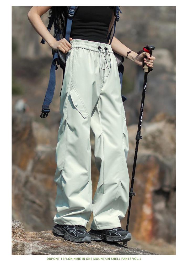 Pantaloni da Sci Soft Shell Impermeabili Antivento Unisex per Primavera/Autunno - Gamba Dritta Alpinismo Outdoor