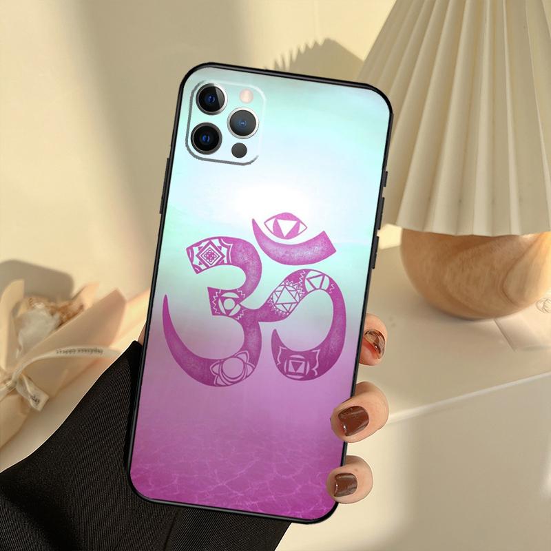 Aum Om Symbol Phone Case For iPhone 13 16 15 11 12 14 17 Pro Max 12 Mini 15 16 Plus 16e 17 Air Cover Funda