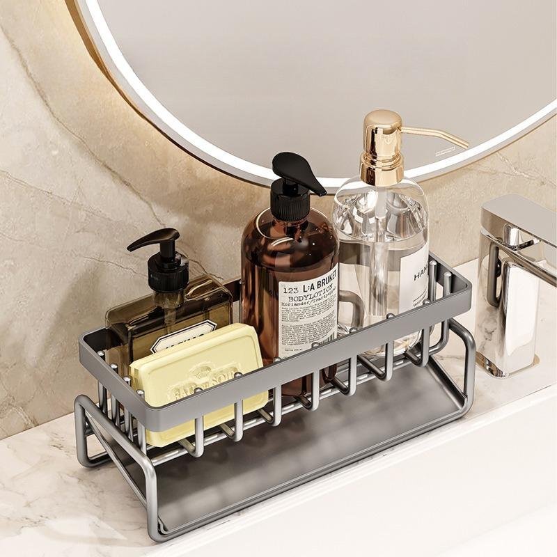 1 Set Sink Drain Rack ABS Plastic Sponge Holder Faucet Storage Soap Drainer Towel Rack Shelf Organizer Kitchen Accessories