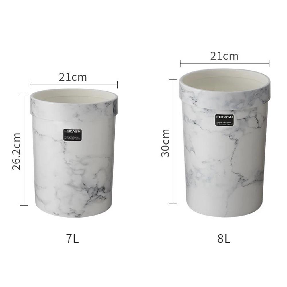 Marmoroptik Plastikmülleimer ohne Deckel Europäischer Stil Mülleimer Büro Müllbehälter Wohnzimmer Schlafzimmer Abfalleimer