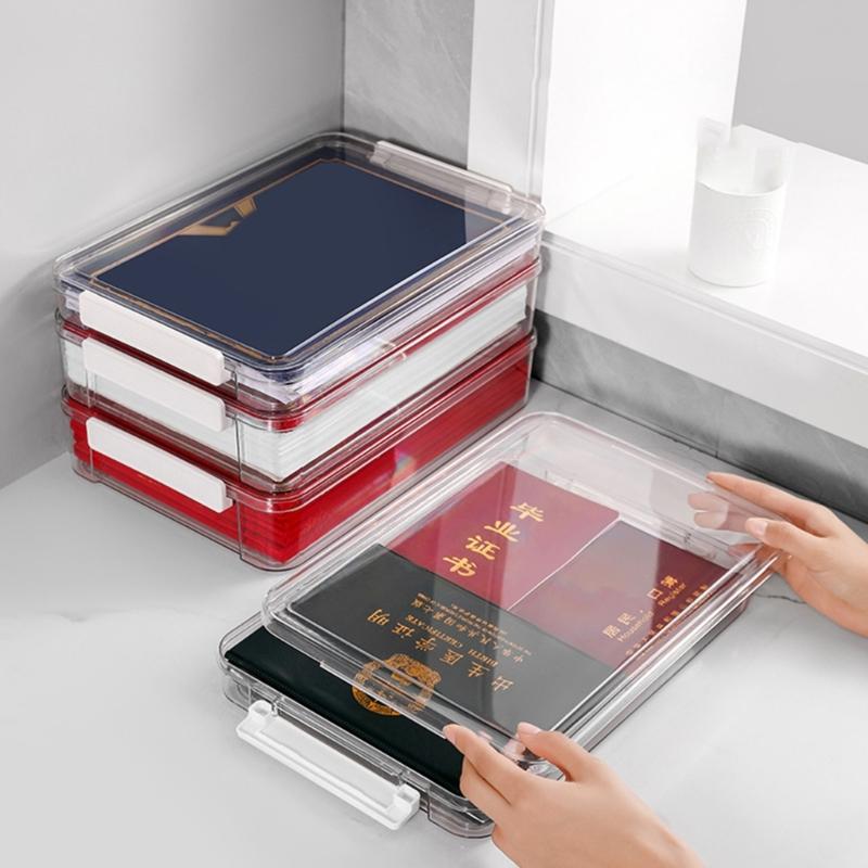 Clear Document Organizers Containers Stackable File Storage Box Filing Box Paper Storage Box Portable File Organizers