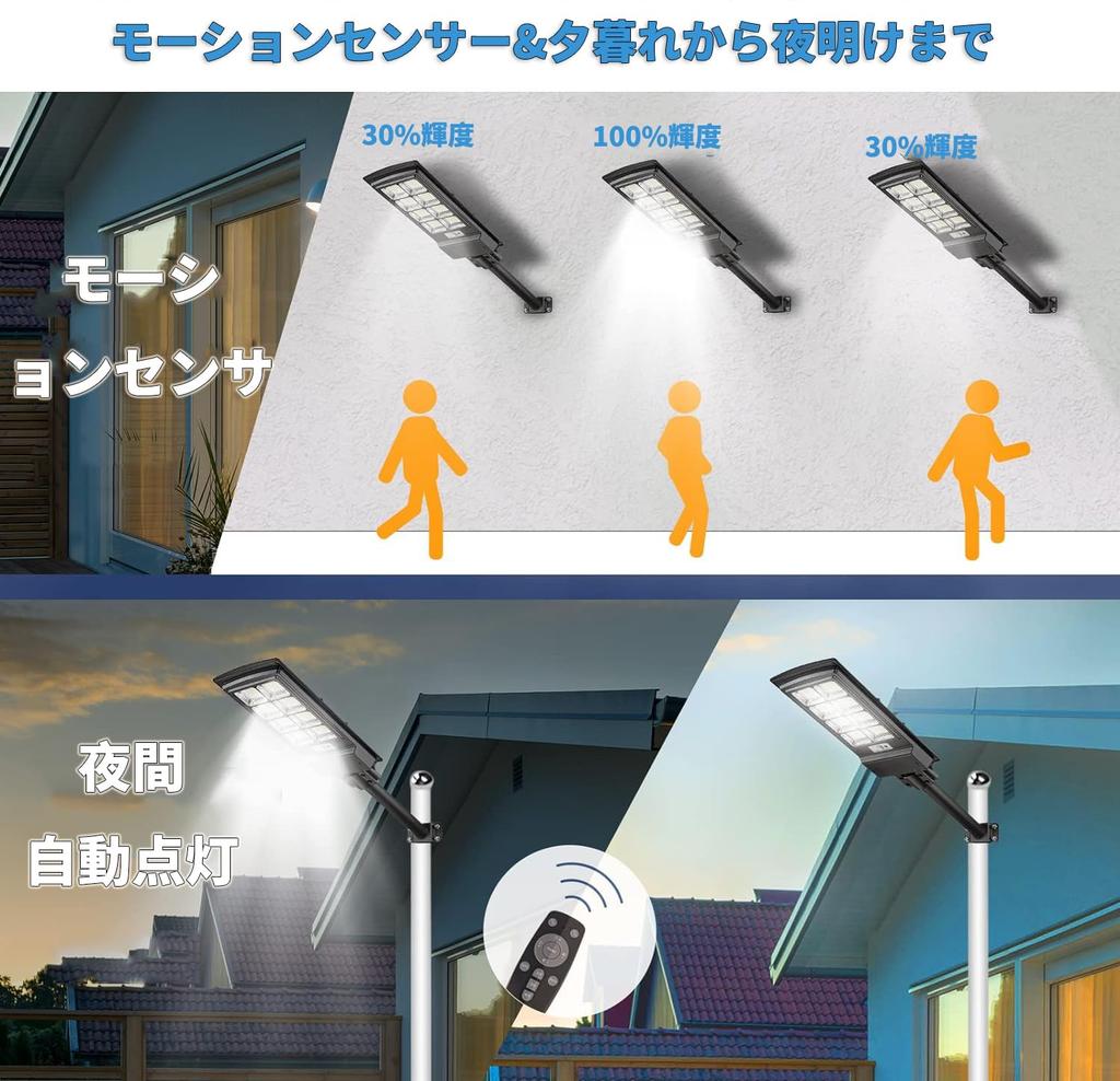 Newly Upgraded LED Solar Street IP67 Motion and Light Ideal for Automatically Turns On at Integrated Solar Energy Zero Electricity Garden Security