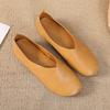 Vintage Handgemachte Schuhe Leder Ballerinas Damenschuhe Flacher Einstieg Freizeit Mode Damenschuhe Große Größen