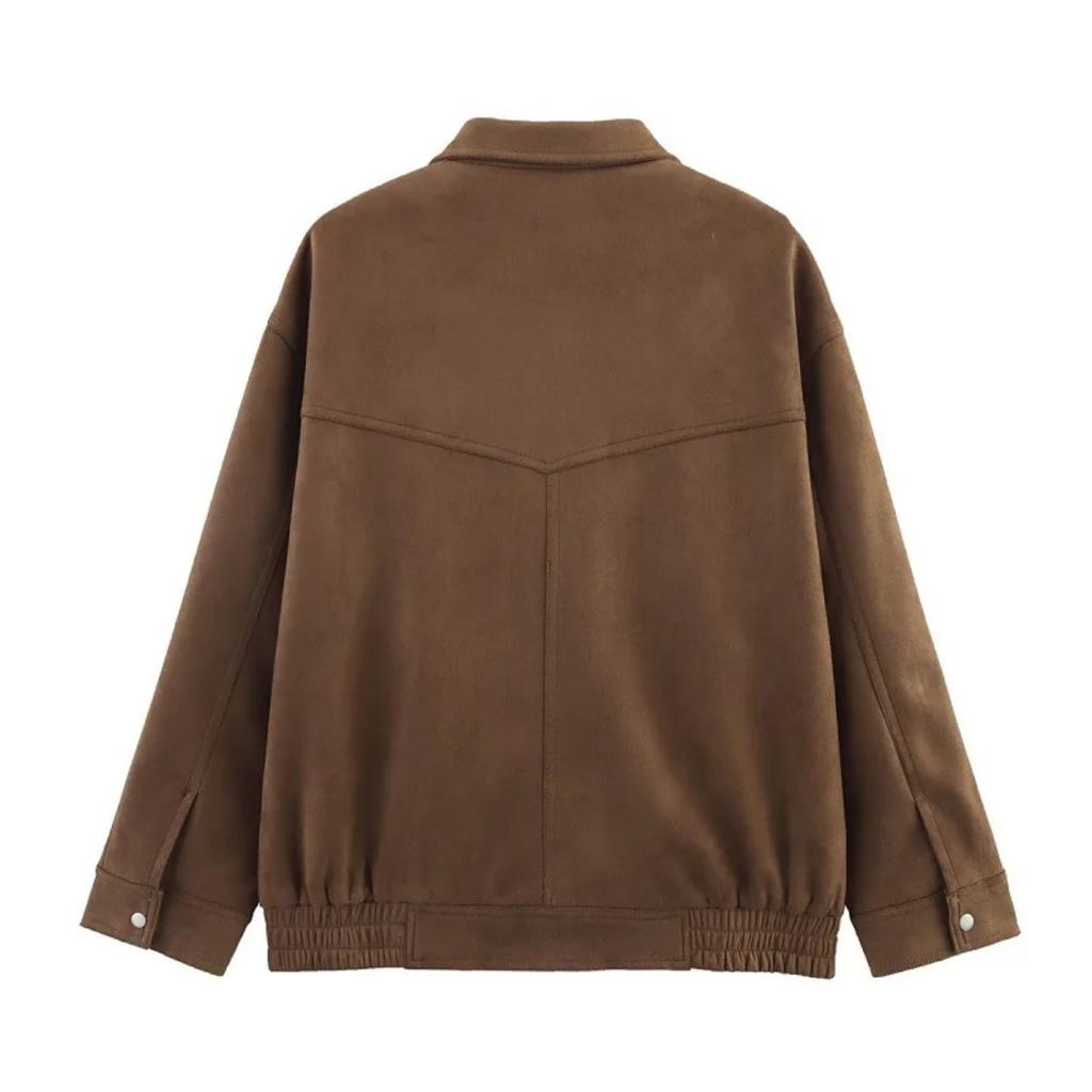 Bomber Jackets for Women Outerwears Suede Jacket Women Streetwear Holiday Women Coats Zipper