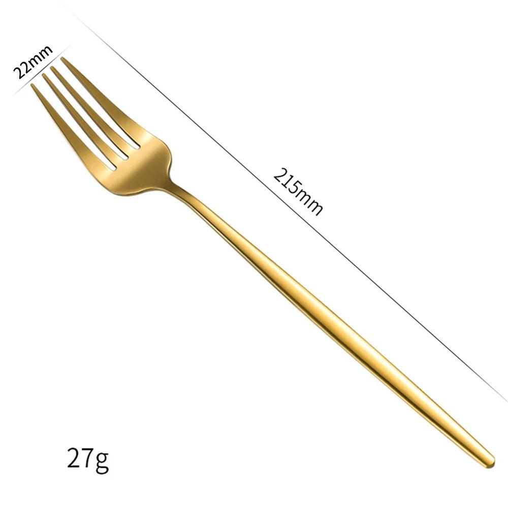 Silvere/Guldfläck Bestick Modern 6 st Rostfritt Stål Middagsgaffel 8,2 Tum Camping Middagsservis Set Bordsartiklar Ätredskap