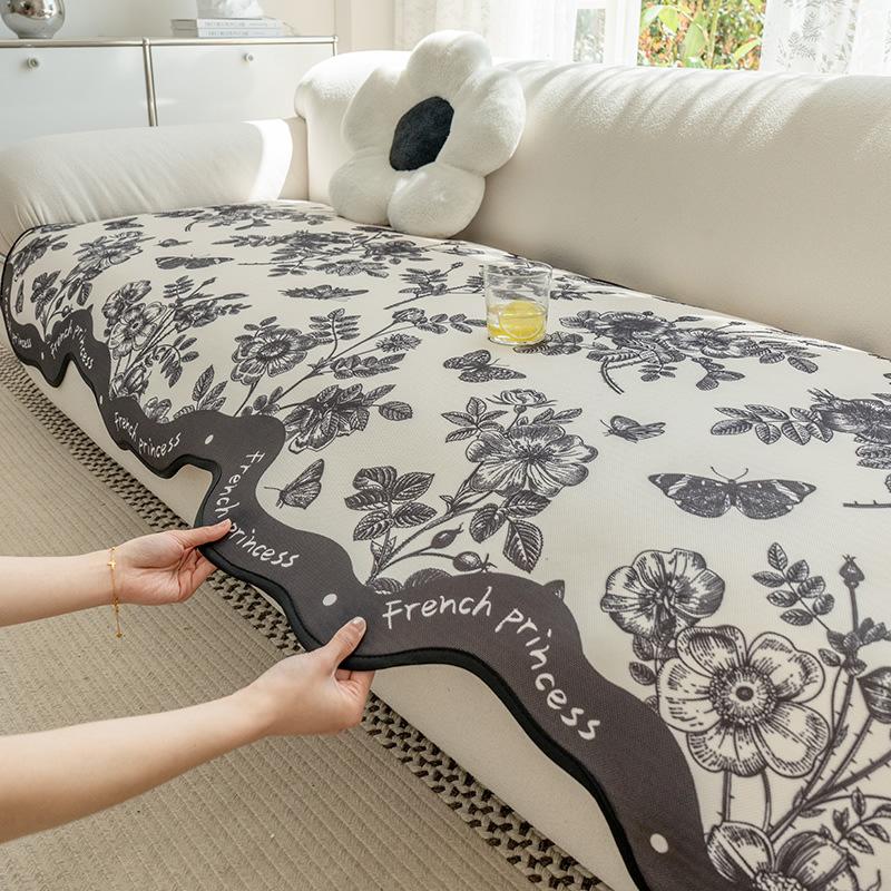 

Advanced Cooling Summer Ice Silk Special-Shaped Sofa Cushion Mat Seat Cushion Fixed Non-Slip Irregular Straight Row Cold Cover 90*90cm