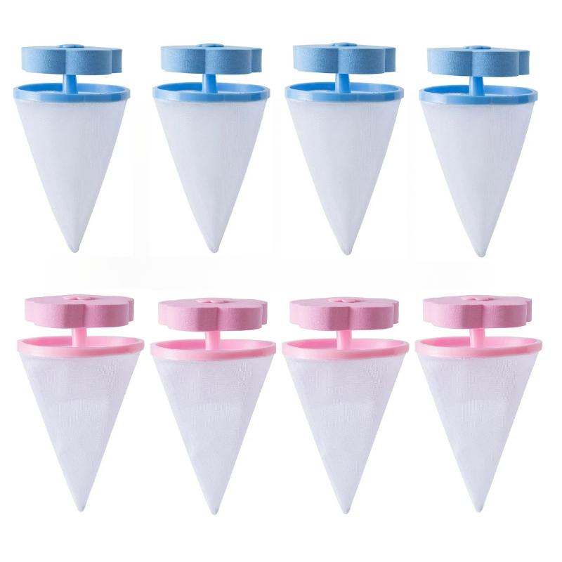 1-8PCS Washing Machine Filter Remove Dirty Hairs Mesh Yarn Laundry Reusable Ball Pet Fur Lint Hair Catcher Clothe Cleaning