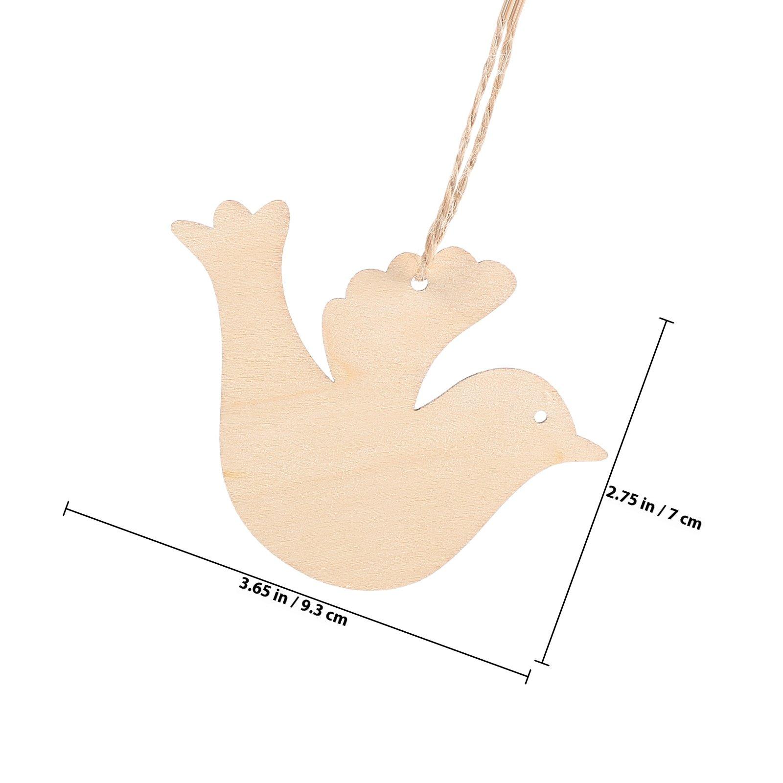 

20Pcs Wooden Bird Cutouts Blank Unpainted Bird Shaped Slices for Crafts DIY Painting Staining Wedding Birthday Party Decor бежевый