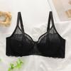 French Sexy Big Breasts Small Anti-sagging Large Size Underwear Thin Satin Splicing Lace Bra