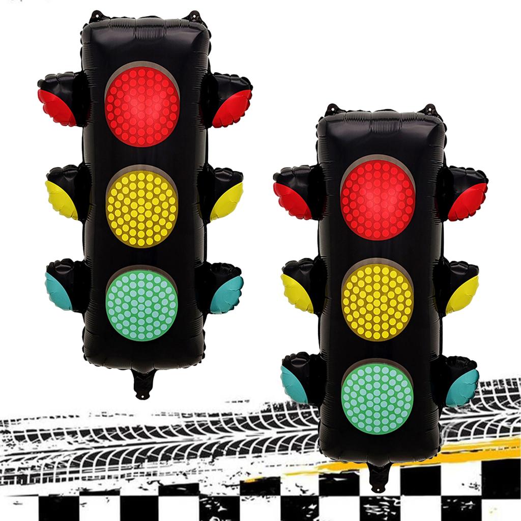 1/2 traffic light balloons, used for traffic themed party decoration, racing birthday decoration, and urban landscape decoration