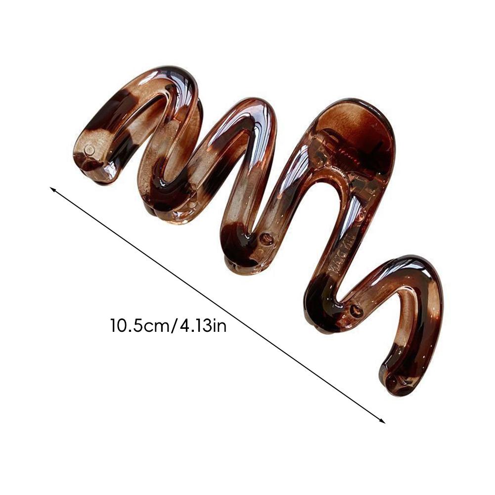 Simple Niche Curvilinear Shape Hairpin Hair Claw Clip Solid Color Durable Headwear Hair Clip Hair Accessory for Women