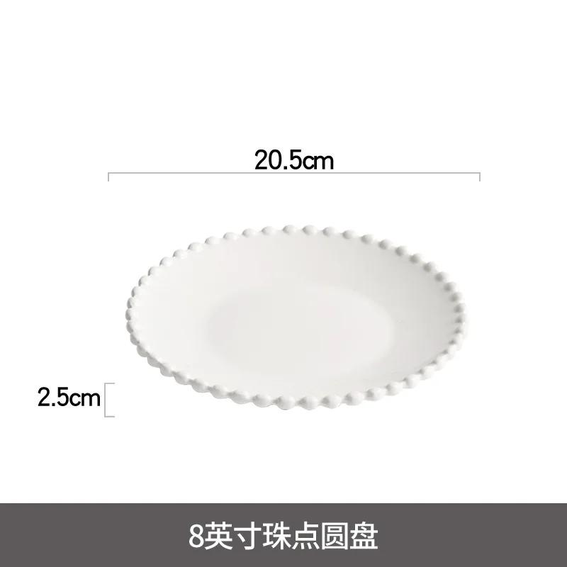 

Round Ceramic Dining Plates Dessert Tray Western Style Steak Plate Sushi Plates Sashimi Plate Fruit Bowl Snack Tray Dim Sum Dish