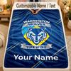 Flannel BlanketWarrington Wolves Custom Name Text Personalized Soft Warm Throw Blanket Home Decor Gift