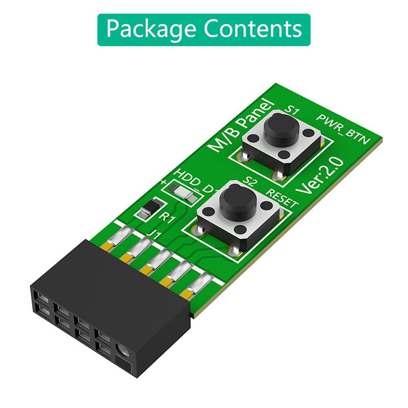 

2X5-Pin To Reset Button + Power On/Off Button Switch Board Adapter With Hdd Led Indicator For Desktop Pc For Win7/10/11 Linux Os
