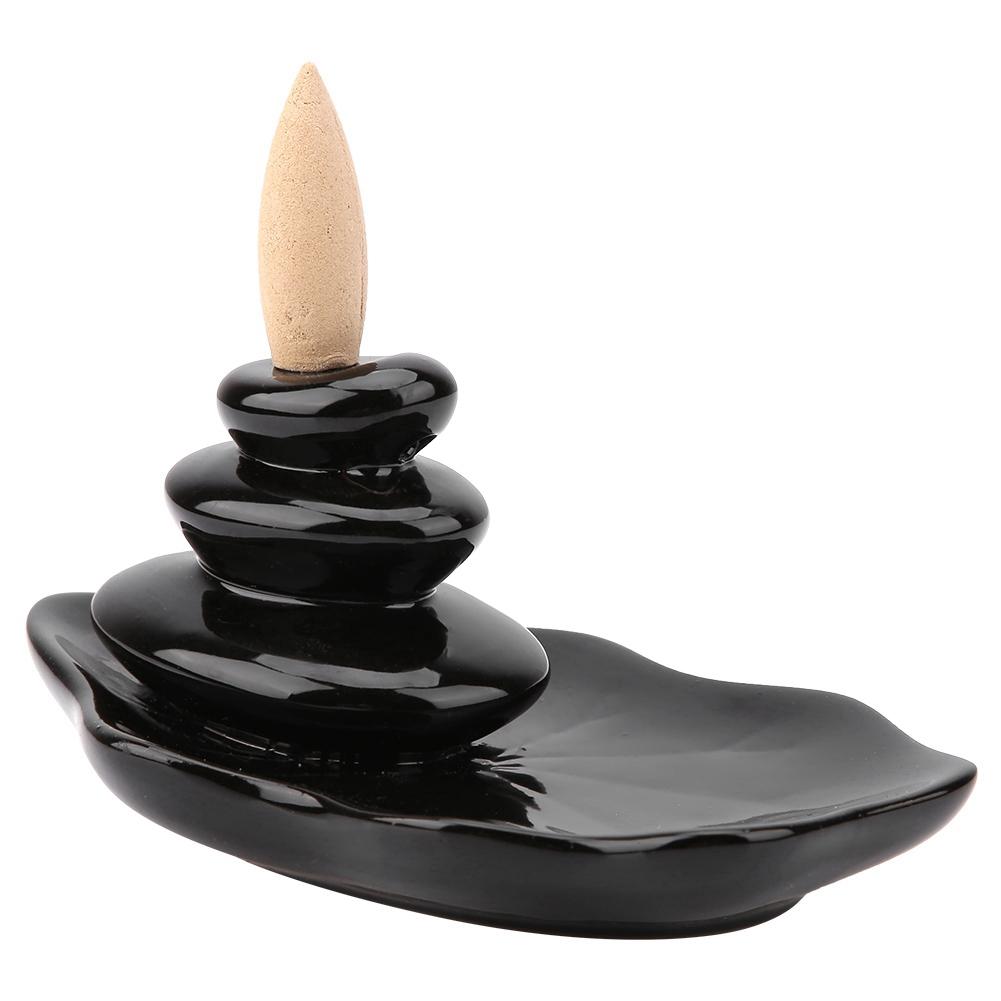 Home Decor Black Glaze Backflow Stick Incense   Ceramic   for Thouse
