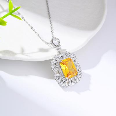 Necklace Female Color Treasure Redeen Cut Ice Flower Cut Zircon High Carbon Diamond Clavicle Chain Necklace Jewelry Spot