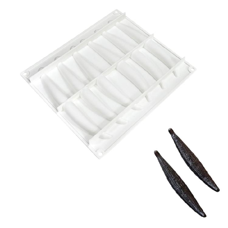 

Антипригарная форма для шоколада на 6 ячеек в форме стручков ванили, безопасный для пищевых продуктов силикон, легко извлекается, форма для десерта и торта в виде ванильной палочки белый