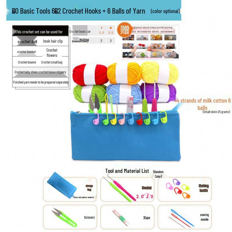 Beginner Crochet & Knitting Hook Tool Set - Starter Kit for Learning & Crafting