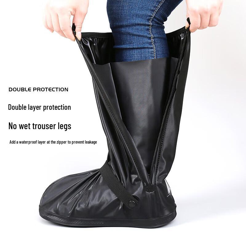 Unisex High-Tube PVC Waterproof Rain Shoe Covers