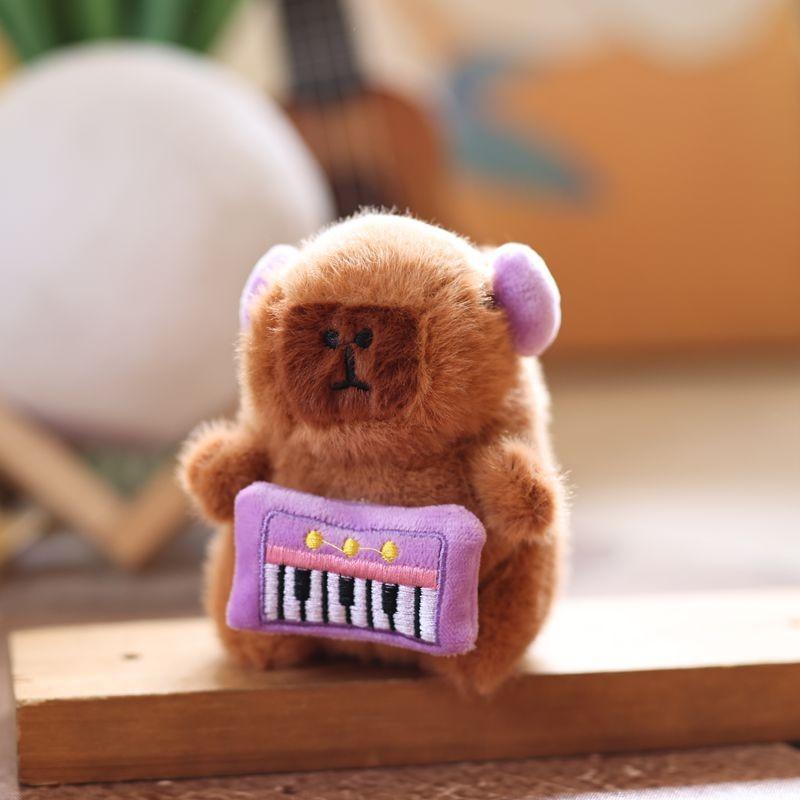 Cute Lightweight Capybara Plush Keychain Short Hair Children Collectors Doll