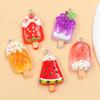 5 Styles DIY Resin Summer Fruit Ice Cream and Popsicle Charms: Grape & Watermelon Pendants for Bags & Phone Accessories