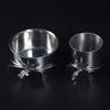 Parrot Feeding Cups Stainless Steel Food Water Bowls with Clamp Holder Bird Cage Feeders for Parakeet Small Animals