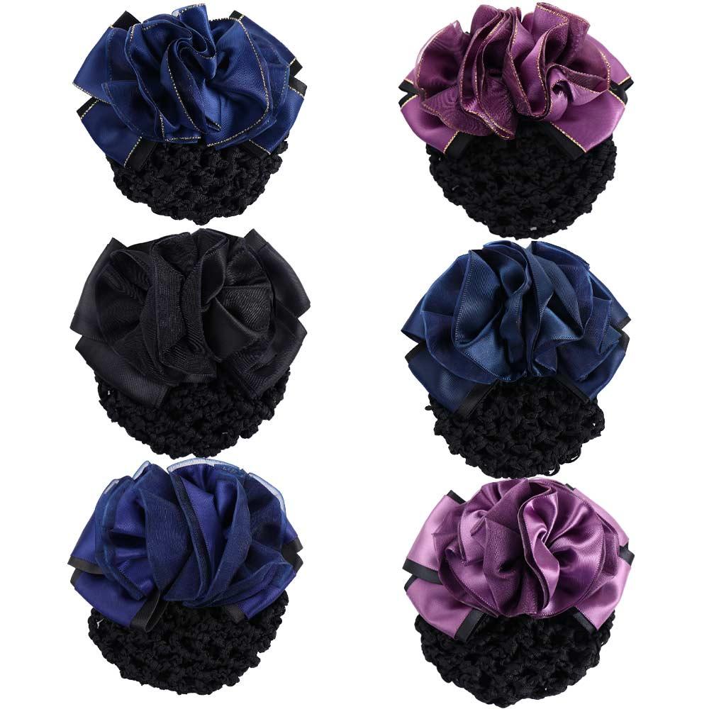 Headwear Hotel Female Nurse Hairgrips Cover Net Korean Bun Snood Floral Spring Clip Ponytail Clip