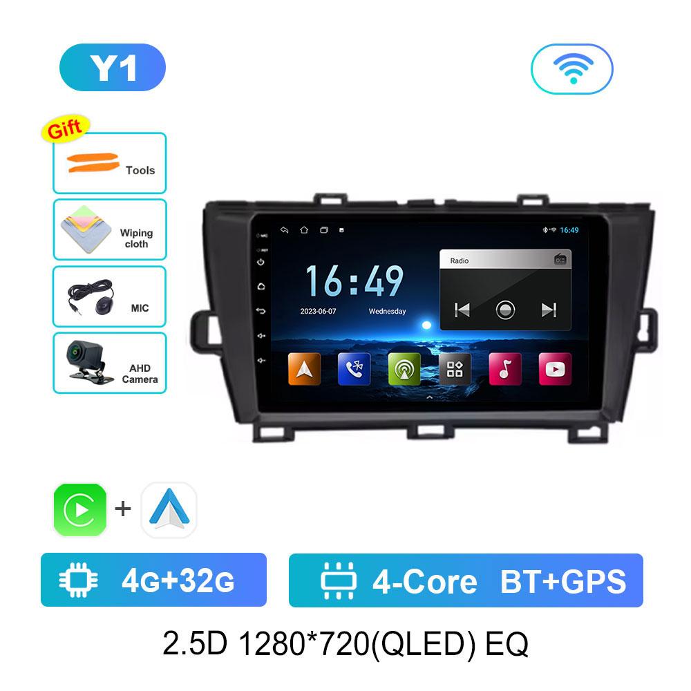 GPS Navigation Split Screen for Toyota Prius 3 XW30 2009 - 2015 Android 14 Car Audio Multimedia Player 4G WiFi BT Head Unit