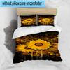 Butterfly And Sunflowers 3pcs Bedding,Including 1pc Duvet Cover And 2pcs Pillowcases Perfect for Christmas,Ideal for Bedroom, Dormitory