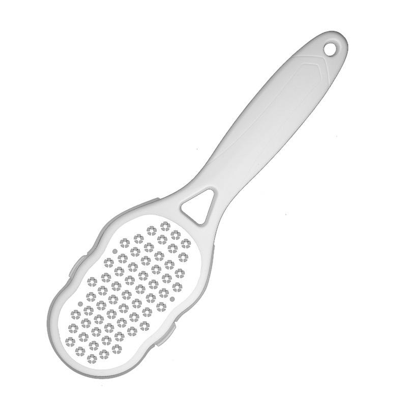 

1pc Professional Stainless Steel Foot File with Anti-Splash Design Ergonomic Handle & Coarse/Fine Grit Exfoliating Surface 21*7cm белый