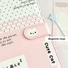 Fashion Portable Kawaii A5 Loose-leaf Notebook PU Leather Polka Dot Cat Photocard Protector Binder Collect Book School Office