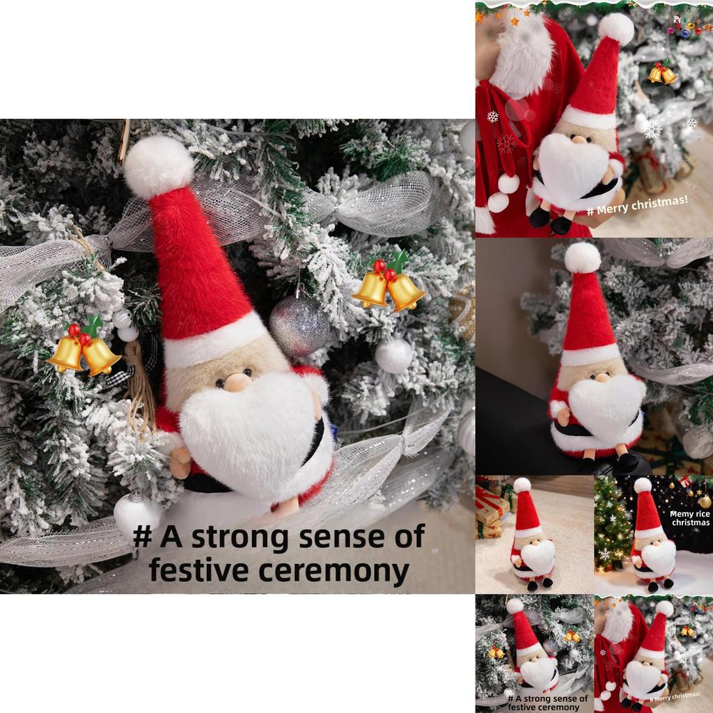 Santa Claus Plush Toy With Soft Short Pile For Holiday Gift And Party Decor