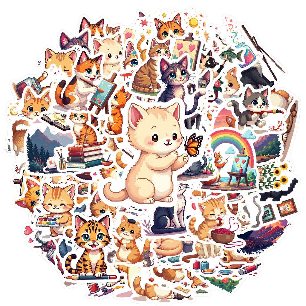 35pcs-100pcs Decals  vinyl Cute Stickers Vinyl Stickers Cat Stickers for  DIY notebooks embellish instruments decorate suitcases