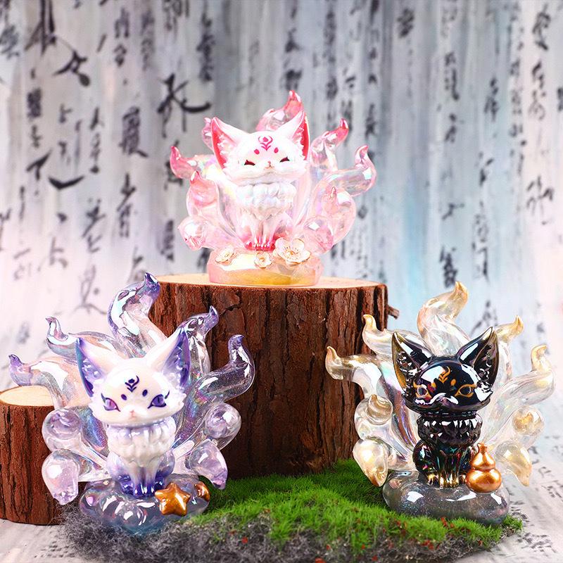 Nine-Tailed Fox Immortal Legend Figurine: Adorable Desktop Ornament & Birthday Gift for Girls.