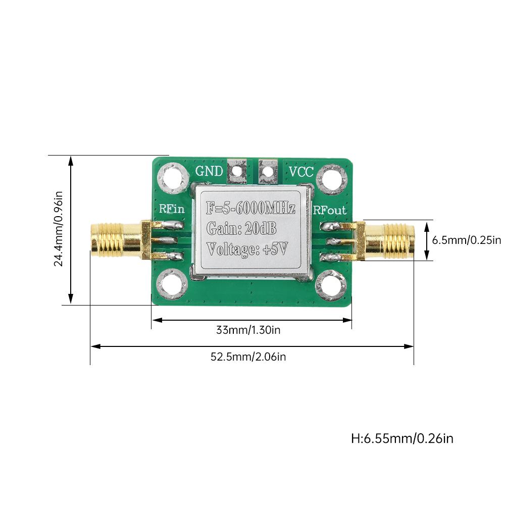 5M-6GHz RF module Power Amplifier Low Noise Broadband Signal Amplifier Receiver Module Gain 20dB VFH UHF SHF 5-6000mhz LNA