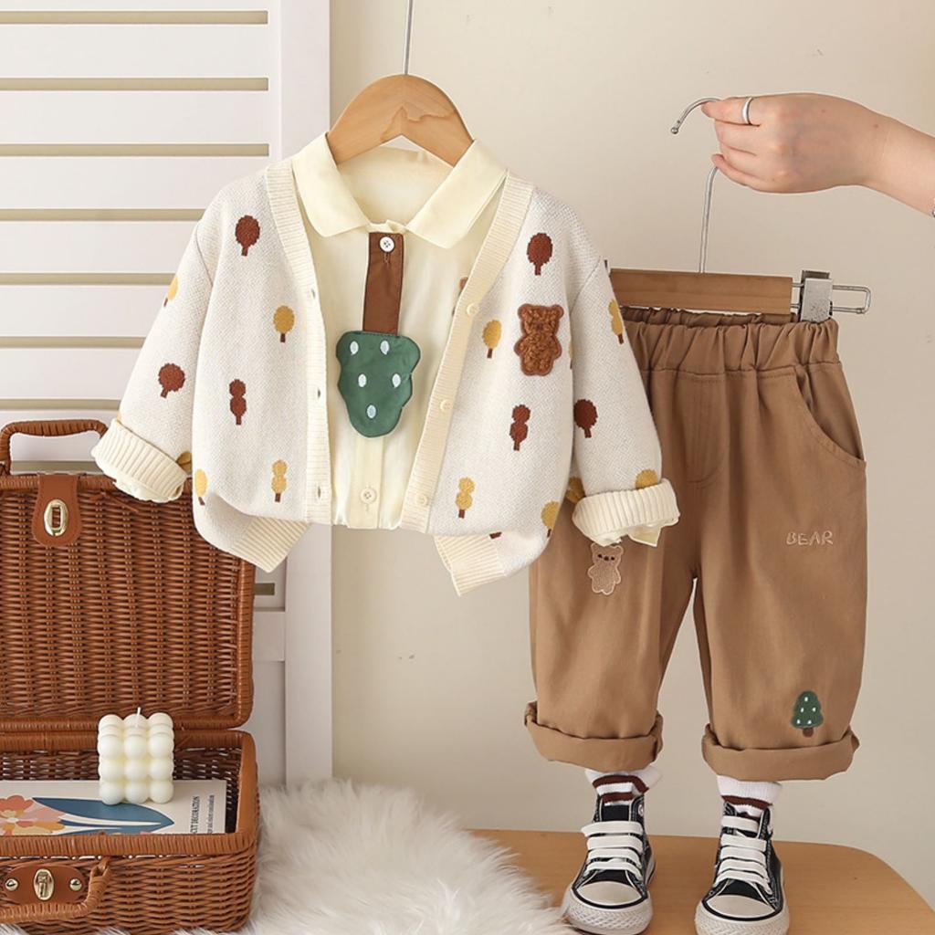 Kids Casual Long-Sleeve Set, Comfortable Daily Wear Outfits