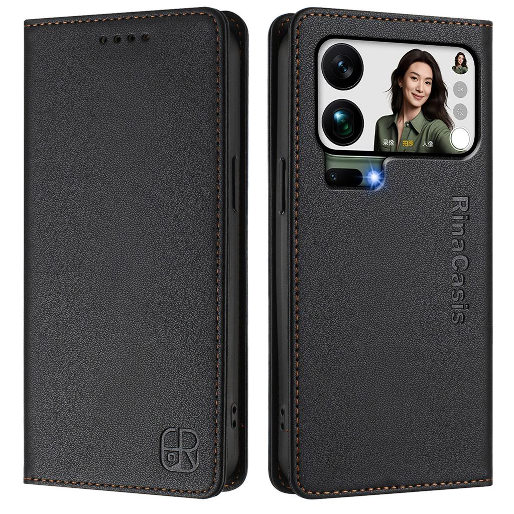 For Xiaomi 17 Pro Max Leather Case RINACASIS RC01 Phone Cover with RFID Blocking Wallet Stand