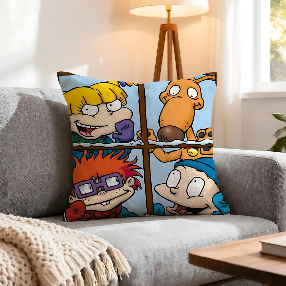 Cartoon Rugrats Cushion Cover 1Pcs Decorative Covers Soft Cushion Case For Sofa Couch Decor 40X40 45X45 Pillowcases