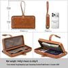 Full-Grain Lambskin Women's Wallet with Metal Hinge and Leather Hand Strap