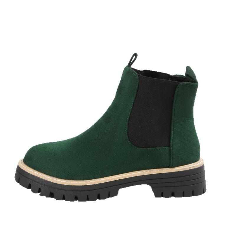 Plus-size Shoes, Round-toed Ankle Boots, Women's Mid-top Elastic Boots