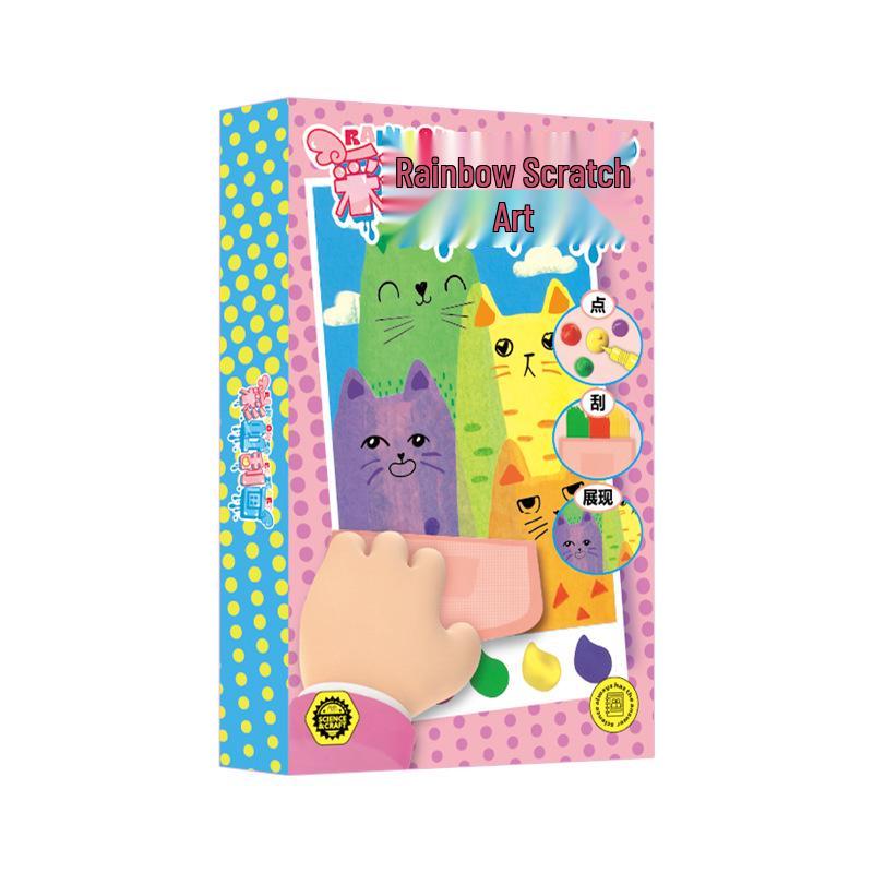 Creative Handmade Rainbow Scratch Art Set for Kindergarten - Educational Graffiti Painting Toys