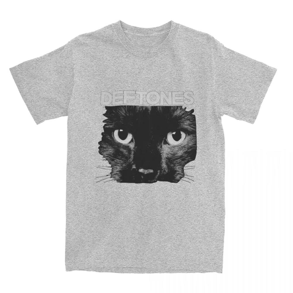 Harajuku TShirt DDeftones Black Cat Cotton T Shirts Music Band Trendy Tshirt for Mens Women Beach Aesthetic Short Sleeve Tees