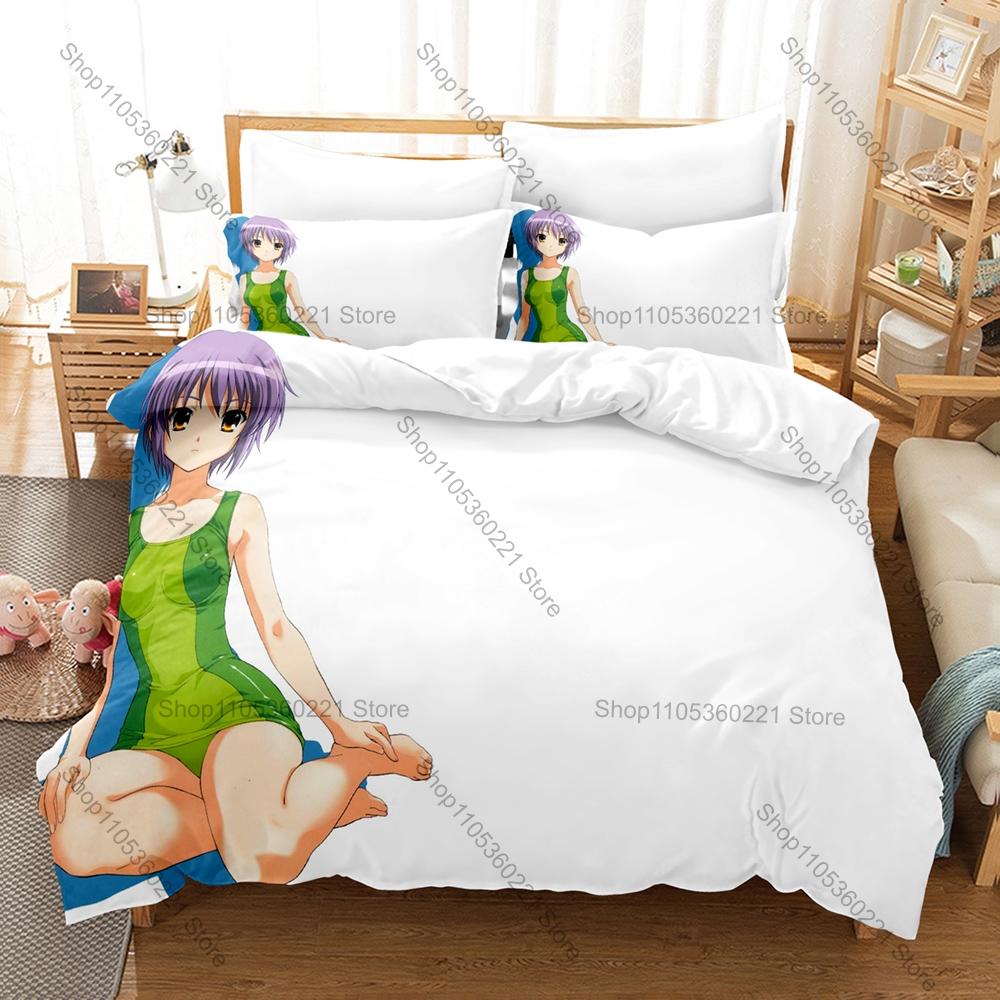The Melancholy Of Haruhi Suzumiya Anime Print 3PCS Bedding Set Duvet Cover + 2 Pillowcases Soft Bed Linen For Otaku Fans Bedroom