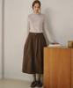 MALOUPE 3111 Brushed Collared Denim Skirt (Brown)