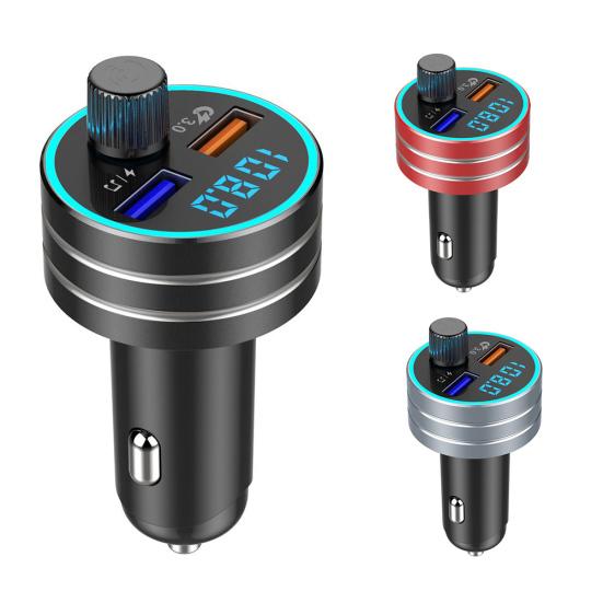 

Автомобильный Bluetooth-совместимый 5.0 Handsfree FM-передатчик Адаптер MP3-плеера Двойное зарядное устройство USB
