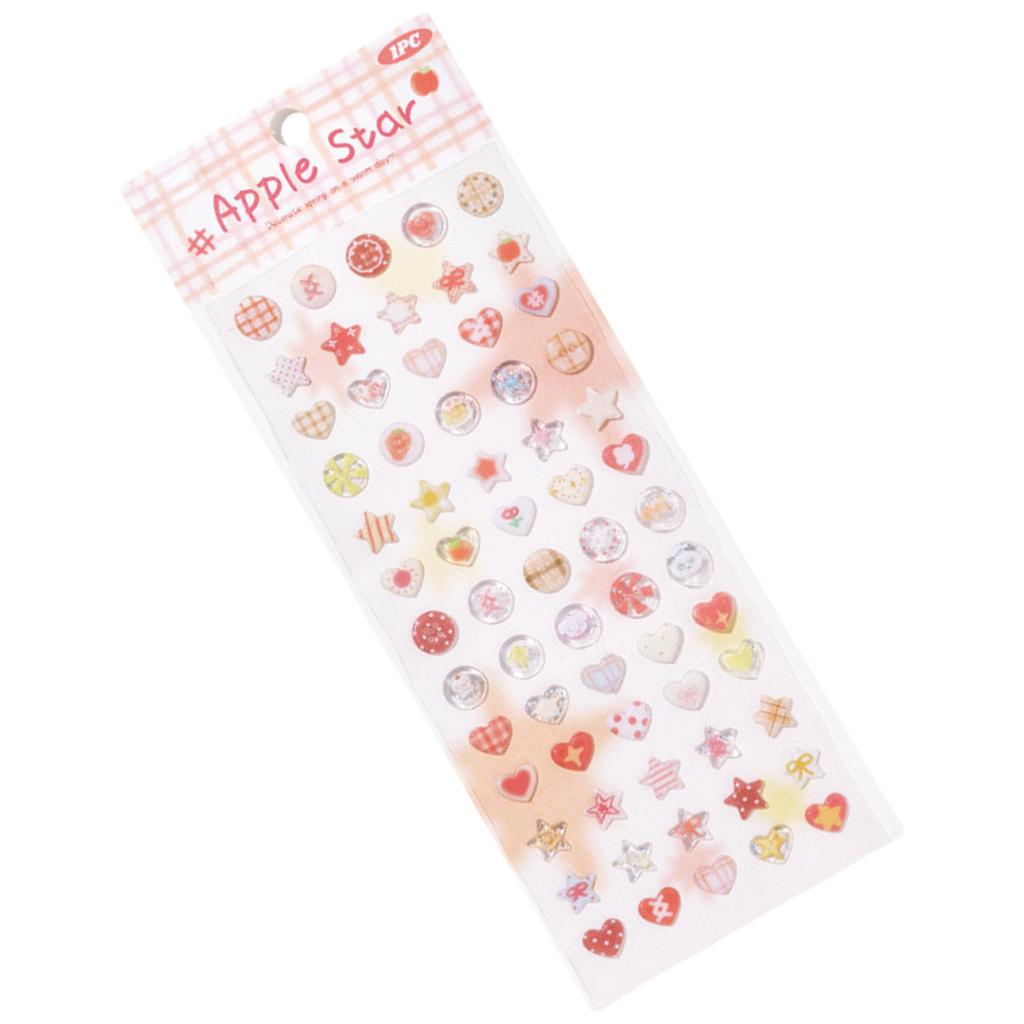 Scrapbook-Sticker Sternförmiger Sticker Epoxid-Dekorationssticker Klebeaufkleber Schreibwaren-Sticker zur Journal-Dekoration