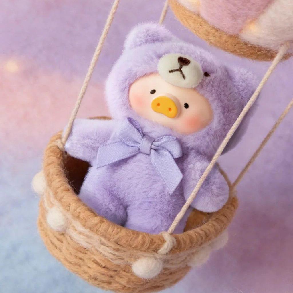 Lulu Maialino Orsacchiotto Mini Serie Sussurro Naturale Ciondolo Peluche Giocattolo Morbido Kawaii Cordino per Telefono Portachiavi di Peluche