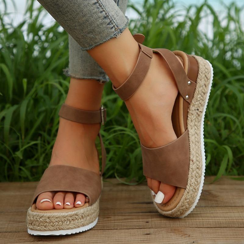 Fashion Women Wedge Heel Sandals 2024 New Summer Fashion Sandals Casual Flat Shoes Bohemia Flip Flops Female Slides Zapatos De Mujer