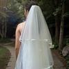 Tiered Wedding Veils Shoulder Back Coverage Breathable Tulle Bridal Veils Headpiece WithInvisible Hair Pin for Wedding